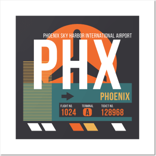 Phoenix (PHX) Airport Code Baggage Tag A Posters and Art